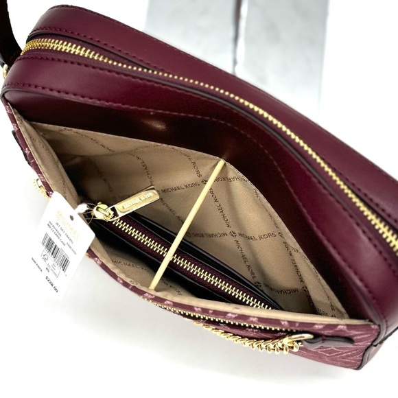Michael Kors Large EW Crossbody Bag & Travel TZ Card Case Wallet Ox Blood Multi - Picture 11 of 14